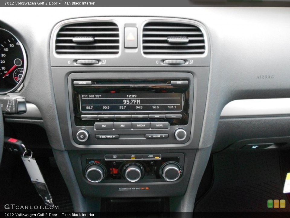 Titan Black Interior Controls for the 2012 Volkswagen Golf 2 Door #57233510