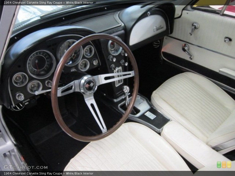 White/Black Interior Prime Interior for the 1964 Chevrolet Corvette Sting Ray Coupe #57257081