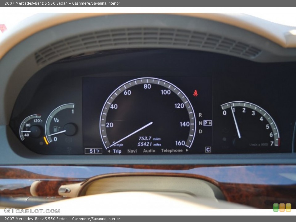 Cashmere/Savanna Interior Gauges for the 2007 Mercedes-Benz S 550 Sedan #57258074