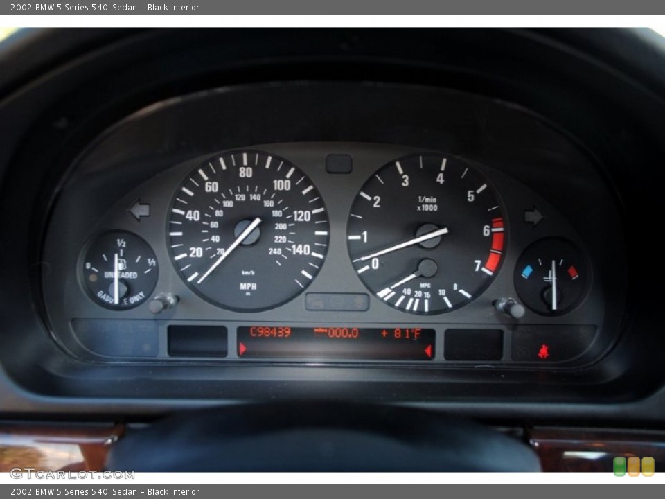 Black Interior Gauges for the 2002 BMW 5 Series 540i Sedan #57266537