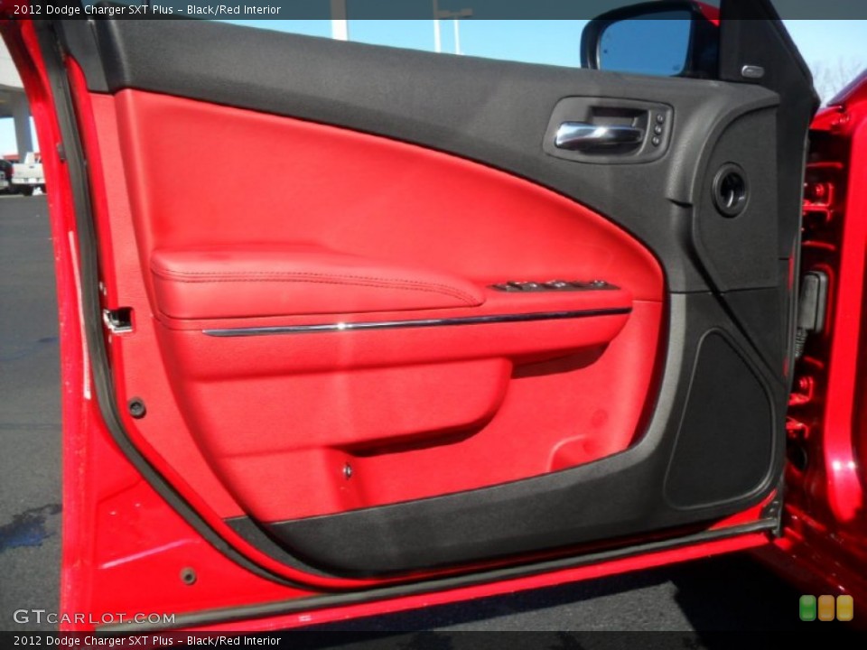 Black/Red Interior Door Panel for the 2012 Dodge Charger SXT Plus #57267464