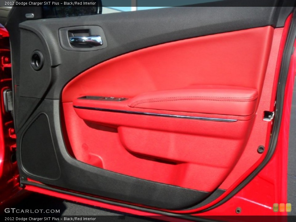 Black/Red Interior Door Panel for the 2012 Dodge Charger SXT Plus #57267557