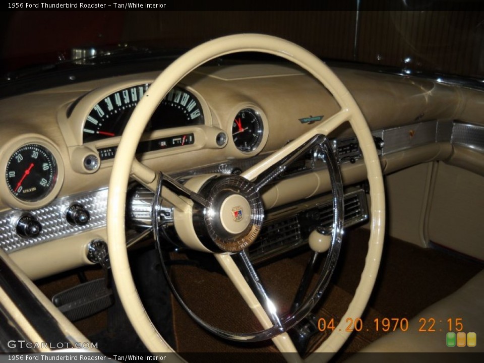 Tan/White Interior Steering Wheel for the 1956 Ford Thunderbird Roadster #57269165
