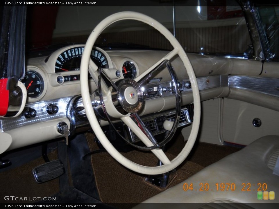Tan/White Interior Steering Wheel for the 1956 Ford Thunderbird Roadster #57269231