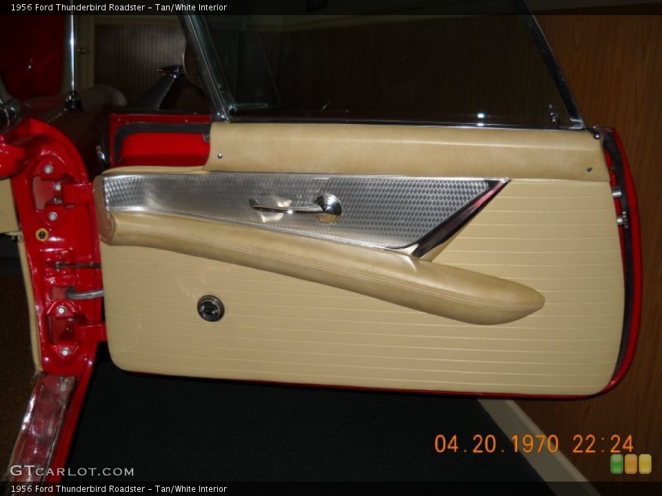 Tan/White Interior Door Panel for the 1956 Ford Thunderbird Roadster #57269297