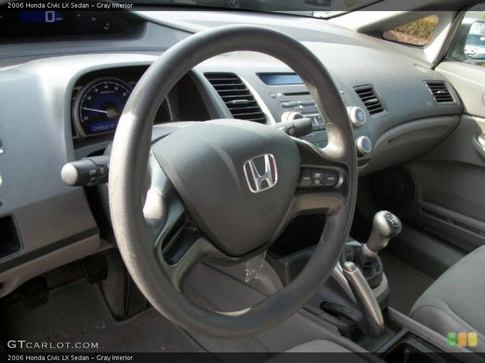 Gray Interior Steering Wheel for the 2006 Honda Civic LX Sedan #57283262