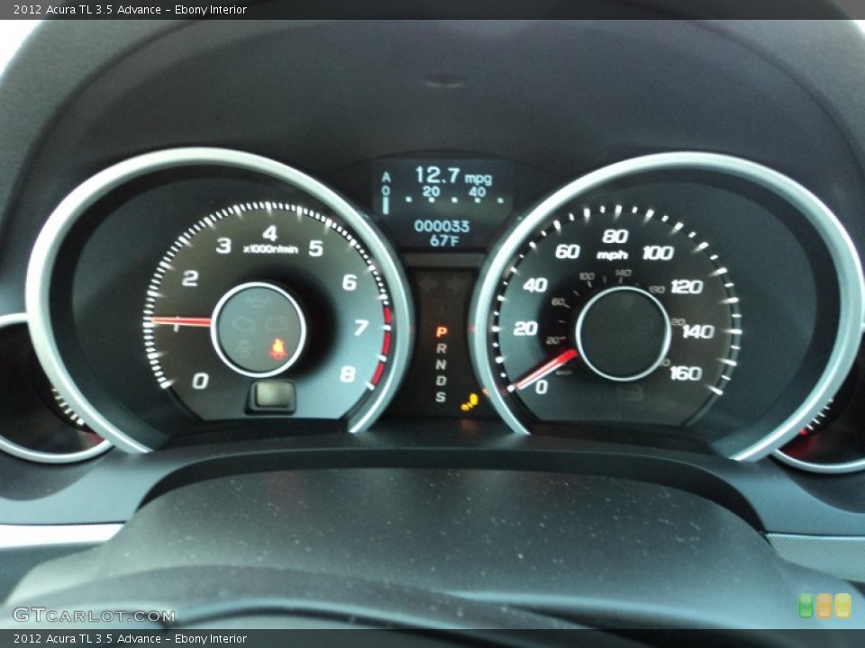 Ebony Interior Gauges for the 2012 Acura TL 3.5 Advance #57286269