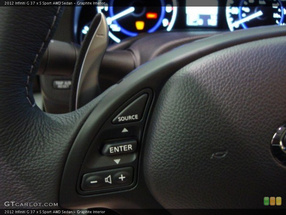 Graphite Interior Controls for the 2012 Infiniti G 37 x S Sport AWD Sedan #57287757