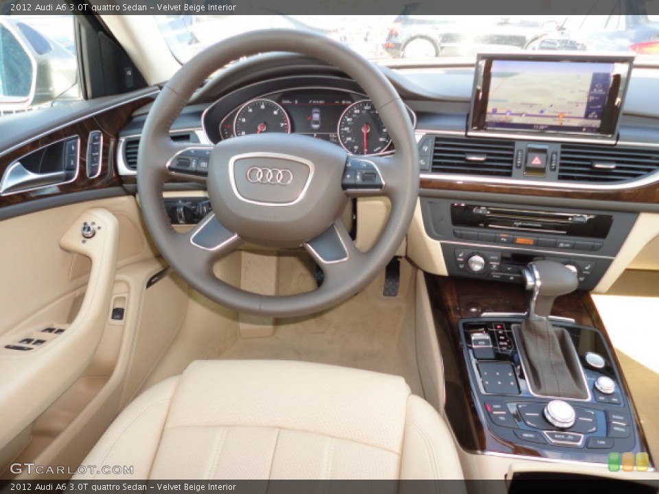 Velvet Beige Interior Dashboard for the 2012 Audi A6 3.0T quattro Sedan #57303534