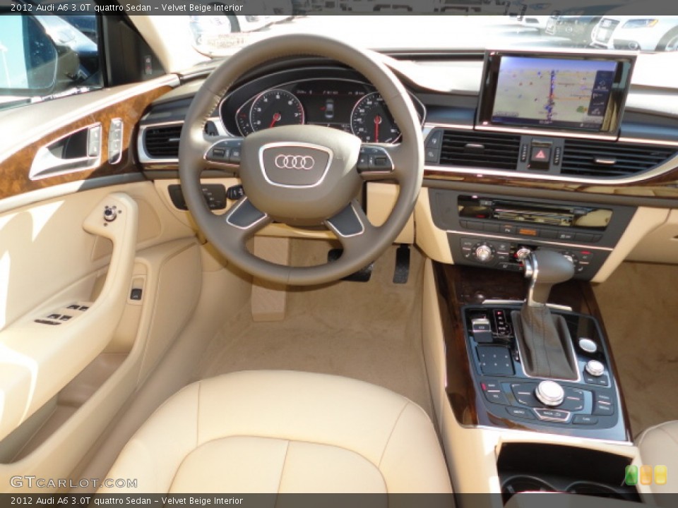 Velvet Beige Interior Dashboard for the 2012 Audi A6 3.0T quattro Sedan #57303612