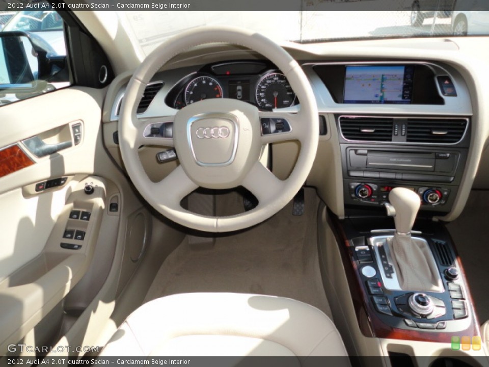 Cardamom Beige Interior Dashboard for the 2012 Audi A4 2.0T quattro Sedan #57303939