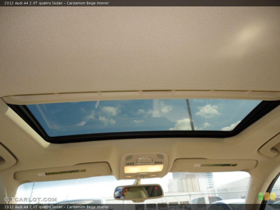 Cardamom Beige Interior Sunroof for the 2012 Audi A4 2.0T quattro Sedan #57303948
