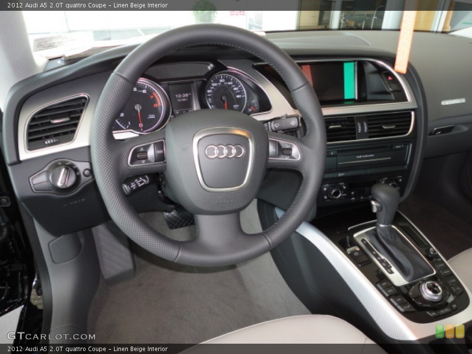 Linen Beige Interior Dashboard for the 2012 Audi A5 2.0T quattro Coupe #57304863