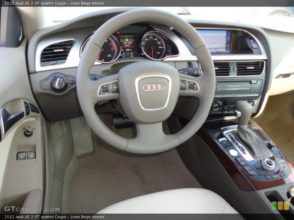 Linen Beige Interior Dashboard for the 2012 Audi A5 2.0T quattro Coupe #57304947