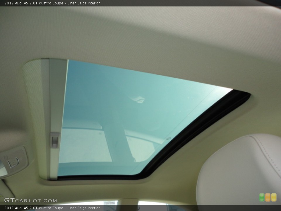 Linen Beige Interior Sunroof for the 2012 Audi A5 2.0T quattro Coupe #57304953
