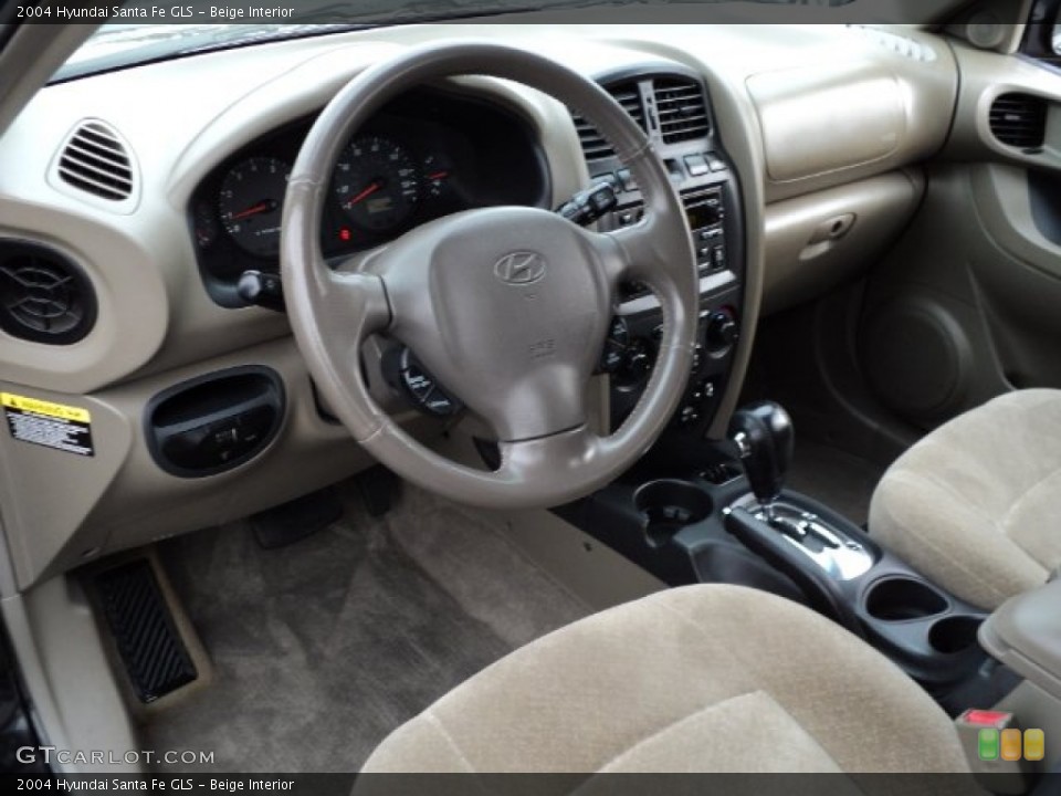 Beige Interior Prime Interior for the 2004 Hyundai Santa Fe GLS #57308094