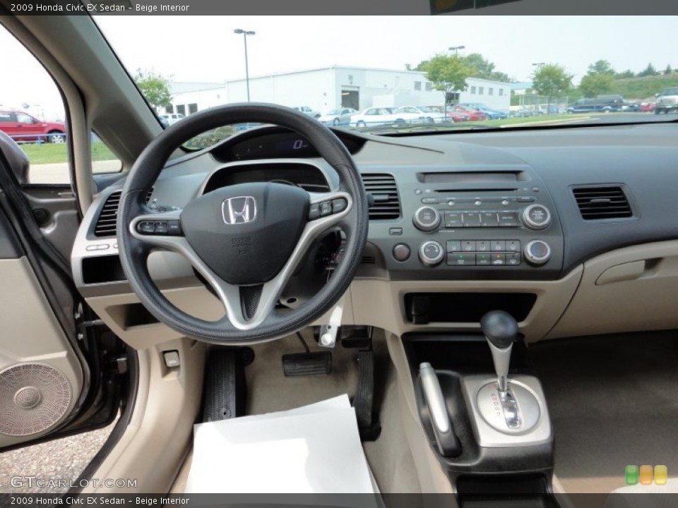 Beige Interior Dashboard for the 2009 Honda Civic EX Sedan #57309033