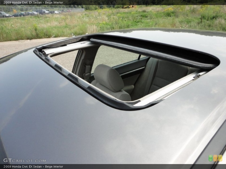 Beige Interior Sunroof for the 2009 Honda Civic EX Sedan #57309093