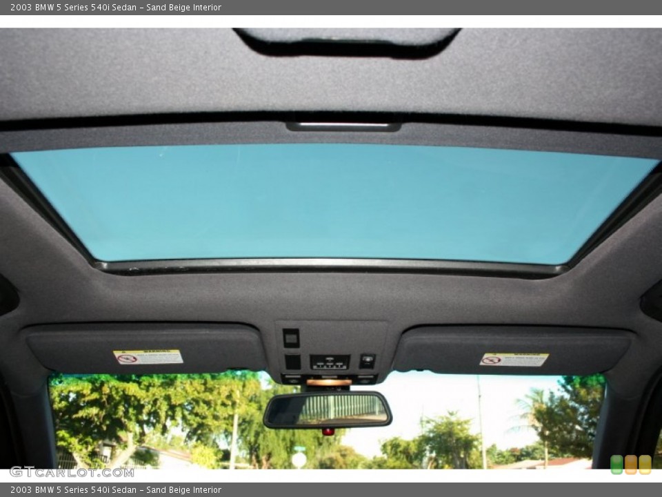 Sand Beige Interior Sunroof for the 2003 BMW 5 Series 540i Sedan #57314425