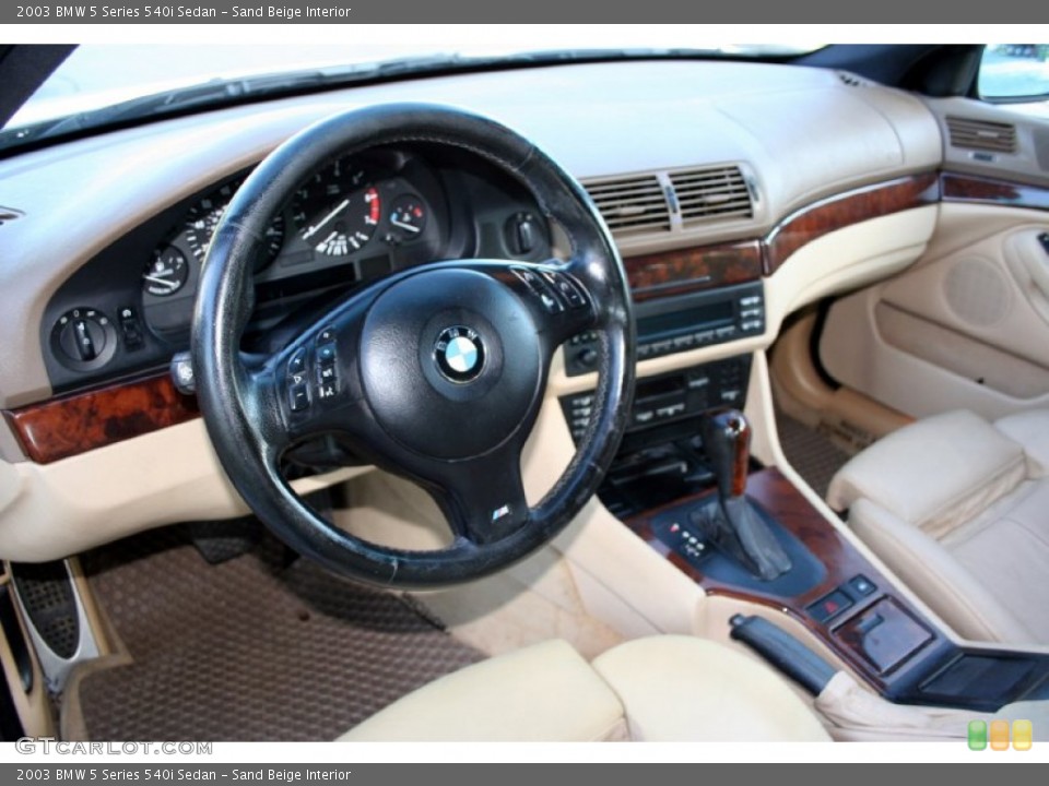 Sand Beige Interior Dashboard for the 2003 BMW 5 Series 540i Sedan #57314440