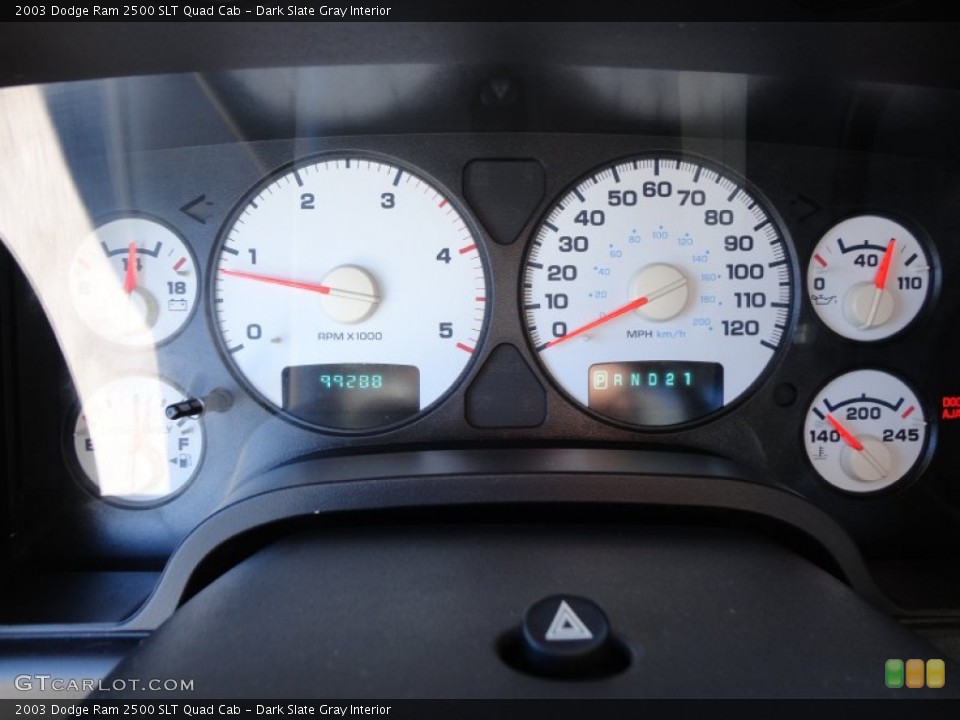 Dark Slate Gray Interior Gauges for the 2003 Dodge Ram 2500 SLT Quad Cab #57314596