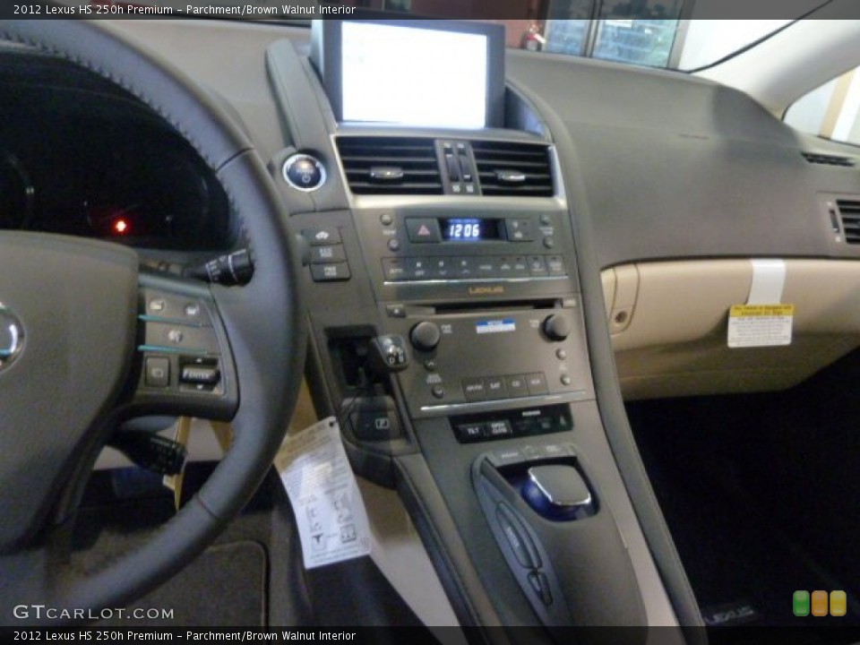 Parchment/Brown Walnut Interior Controls for the 2012 Lexus HS 250h Premium #57319017