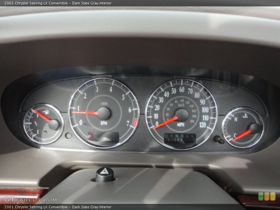 Dark Slate Gray Interior Gauges for the 2001 Chrysler Sebring LX Convertible #57322156