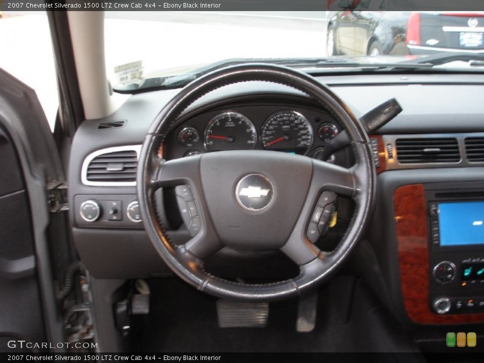 Ebony Black Interior Steering Wheel for the 2007 Chevrolet Silverado 1500 LTZ Crew Cab 4x4 #57324565