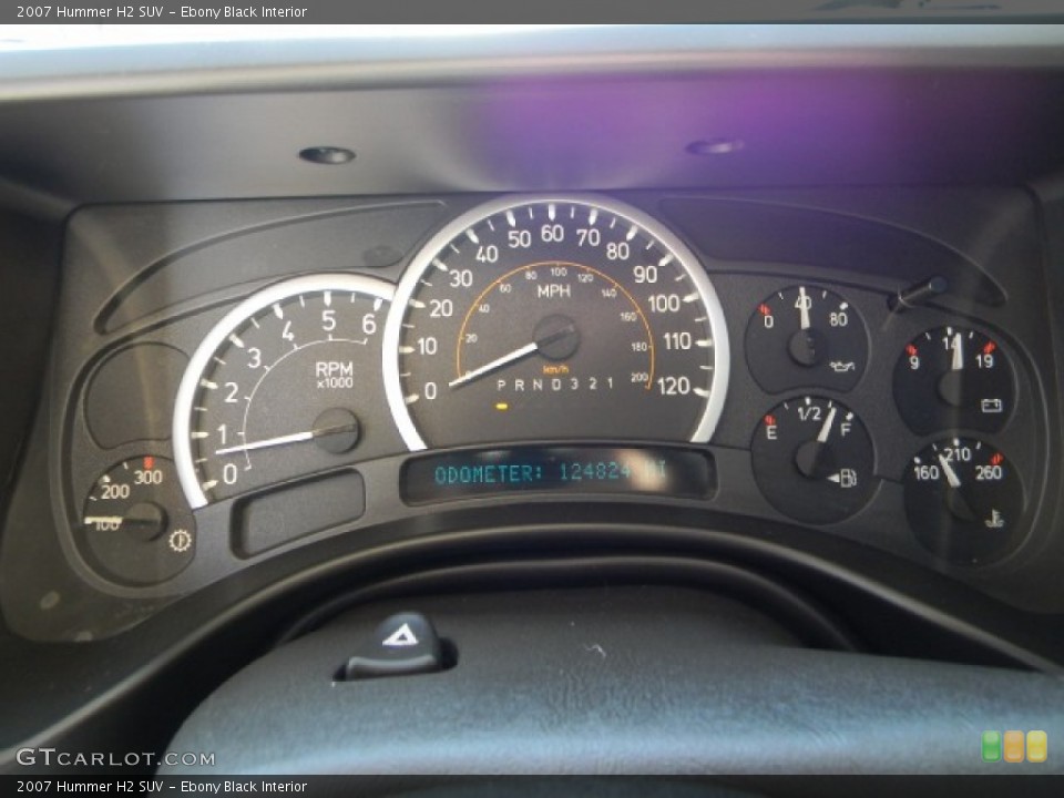 Ebony Black Interior Gauges for the 2007 Hummer H2 SUV #57333895