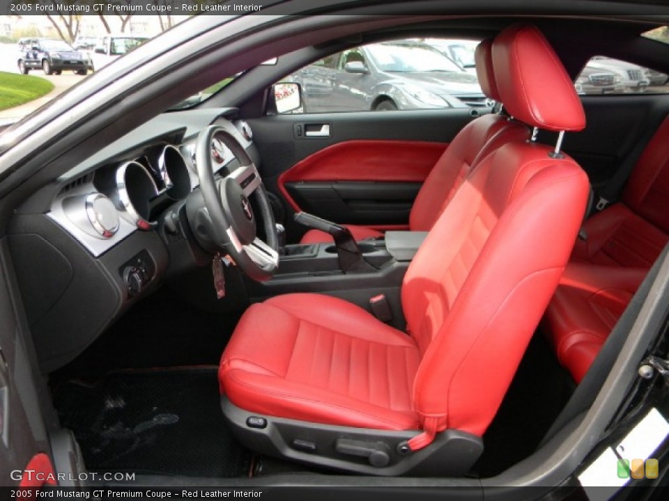 Red Leather Interior Photo for the 2005 Ford Mustang GT Premium Coupe #57336000