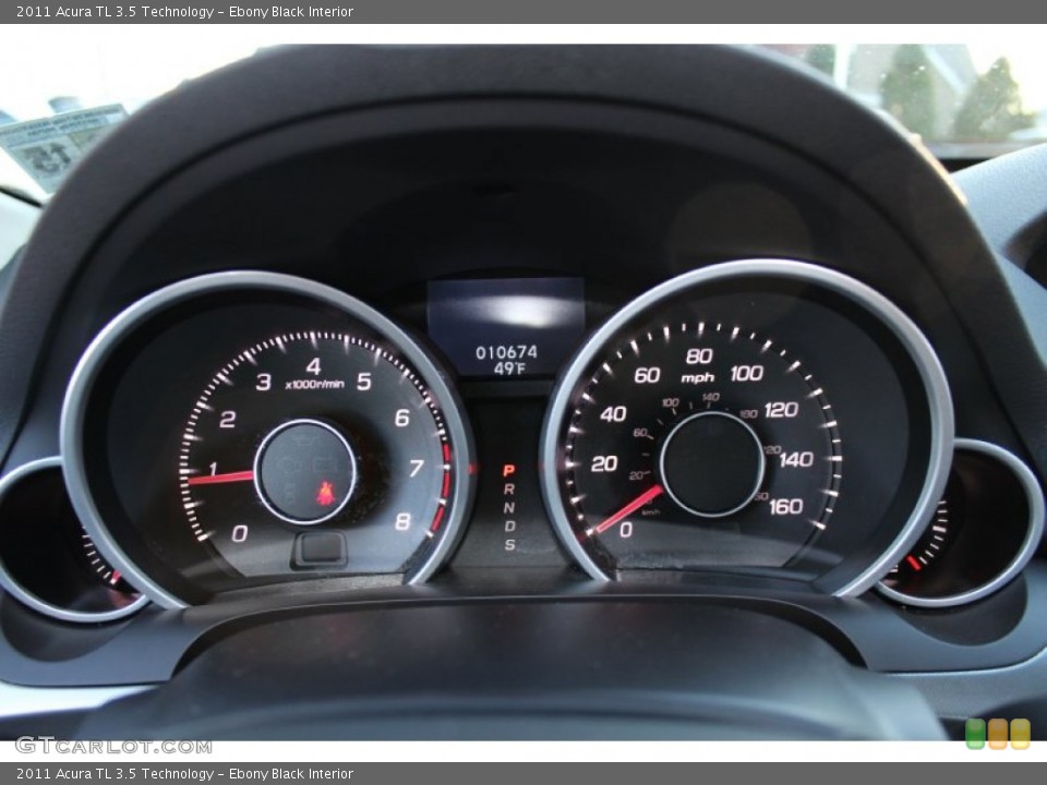 Ebony Black Interior Gauges for the 2011 Acura TL 3.5 Technology #57343405