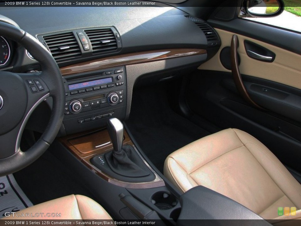 Savanna Beige/Black Boston Leather Interior Dashboard for the 2009 BMW 1 Series 128i Convertible #57344014