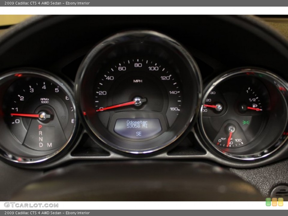 Ebony Interior Gauges for the 2009 Cadillac CTS 4 AWD Sedan #57347748