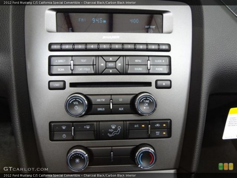 Charcoal Black/Carbon Black Interior Controls for the 2012 Ford Mustang C/S California Special Convertible #57363724