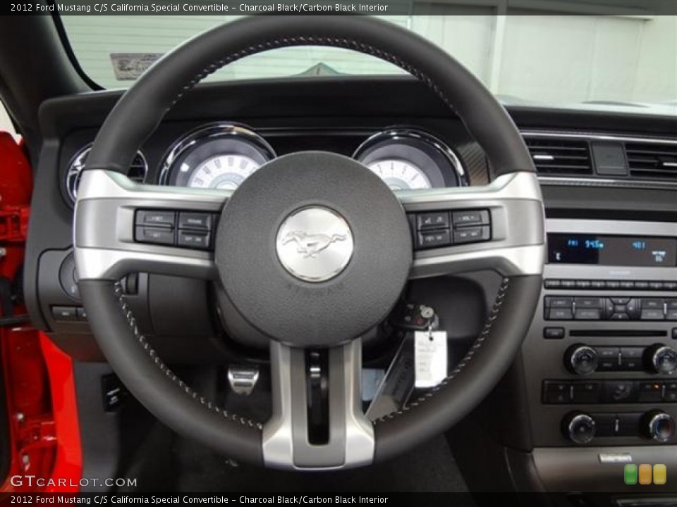 Charcoal Black/Carbon Black Interior Steering Wheel for the 2012 Ford Mustang C/S California Special Convertible #57363753