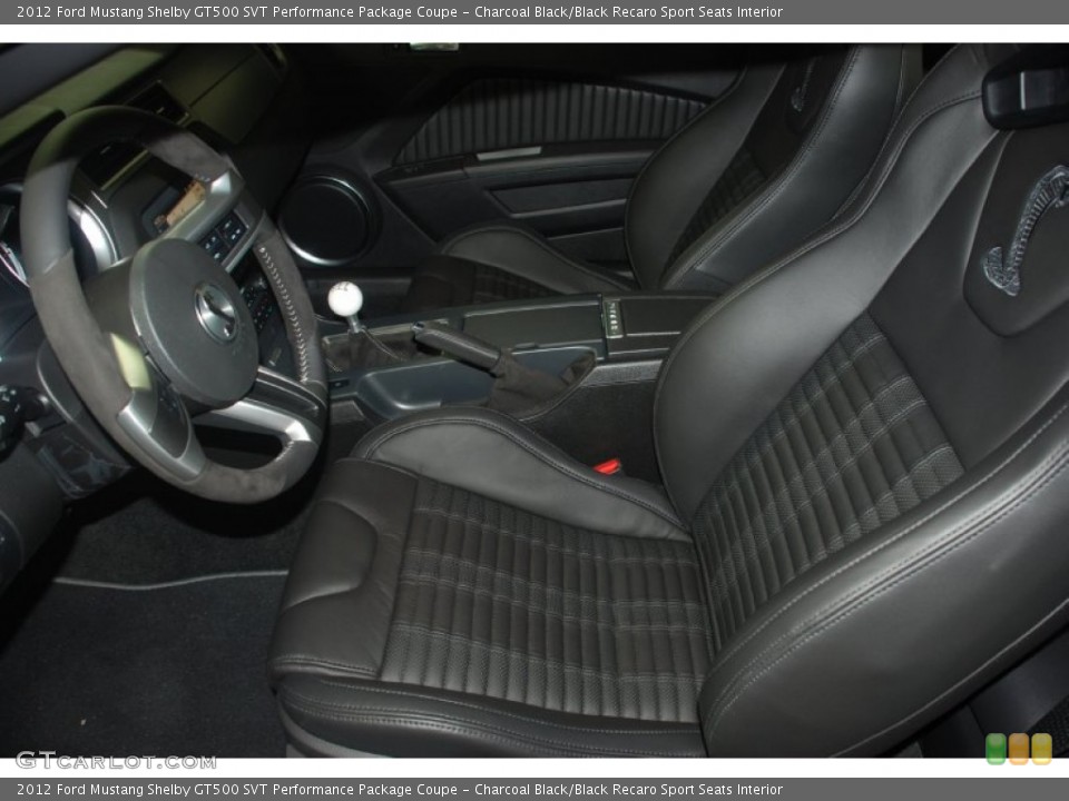 Charcoal Black/Black Recaro Sport Seats Interior Photo for the 2012 Ford Mustang Shelby GT500 SVT Performance Package Coupe #57363971