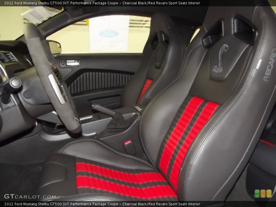 Charcoal Black/Red Recaro Sport Seats Interior Photo for the 2012 Ford Mustang Shelby GT500 SVT Performance Package Coupe #57364233