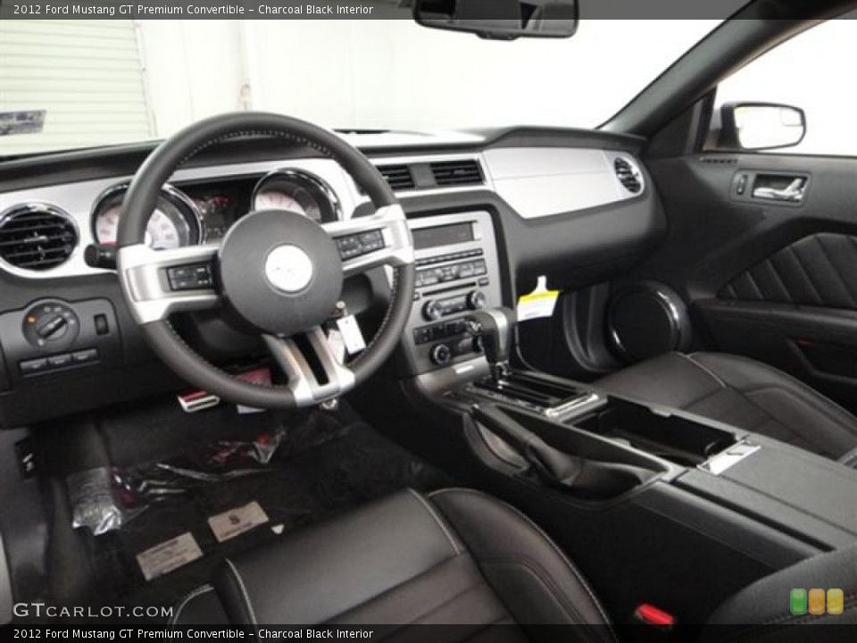 Charcoal Black Interior Prime Interior for the 2012 Ford Mustang GT Premium Convertible #57365099