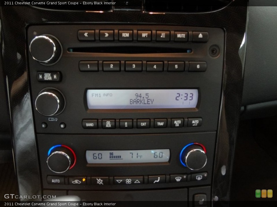 Ebony Black Interior Controls for the 2011 Chevrolet Corvette Grand Sport Coupe #57375200
