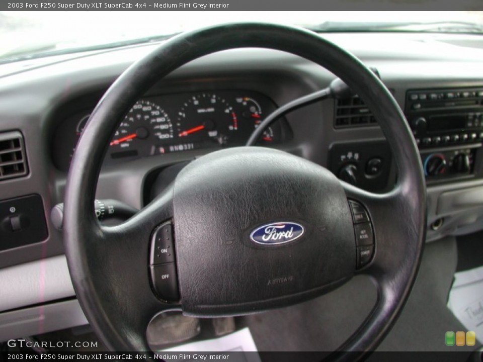 Medium Flint Grey Interior Steering Wheel for the 2003 Ford F250 Super Duty XLT SuperCab 4x4 #57378131