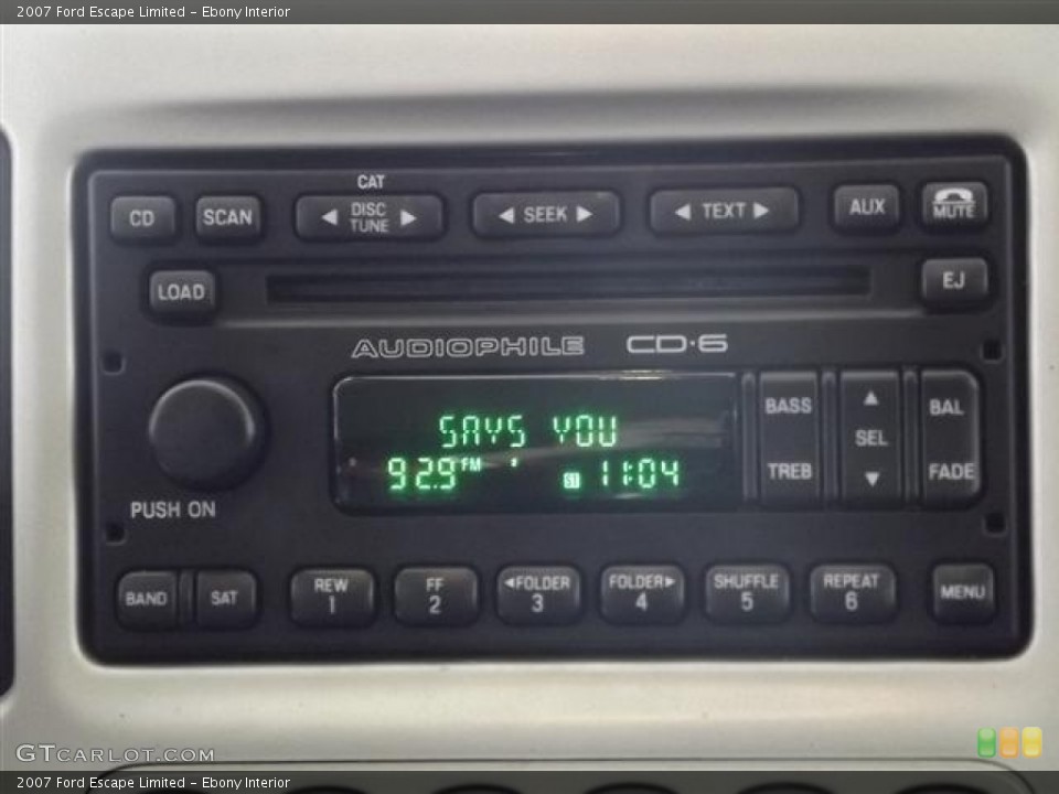 Ebony Interior Audio System for the 2007 Ford Escape Limited #57389528