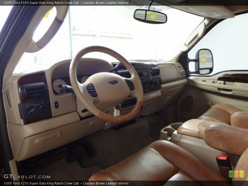 Castano Brown Leather Interior Prime Interior for the 2005 Ford F250 Super Duty King Ranch Crew Cab #57392951