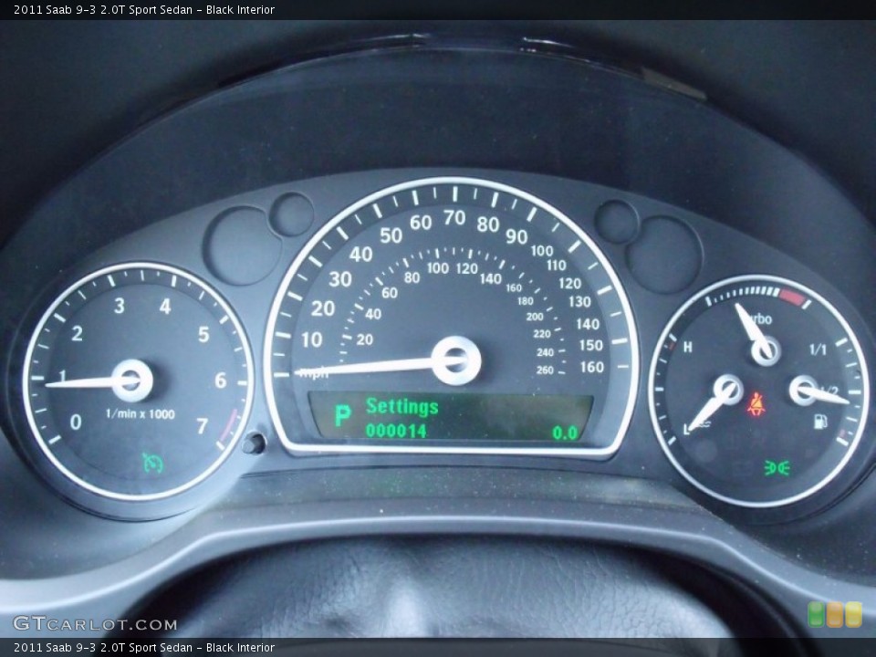 Black Interior Gauges for the 2011 Saab 9-3 2.0T Sport Sedan #57394073