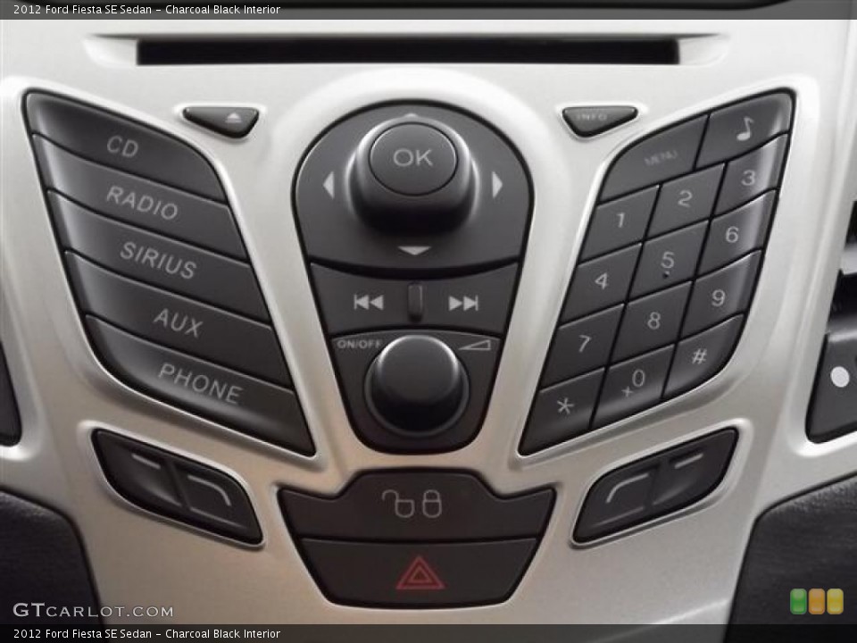 Charcoal Black Interior Controls for the 2012 Ford Fiesta SE Sedan #57403928