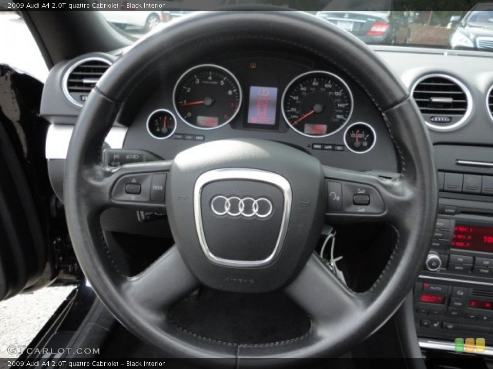 Black Interior Steering Wheel for the 2009 Audi A4 2.0T quattro Cabriolet #57407170