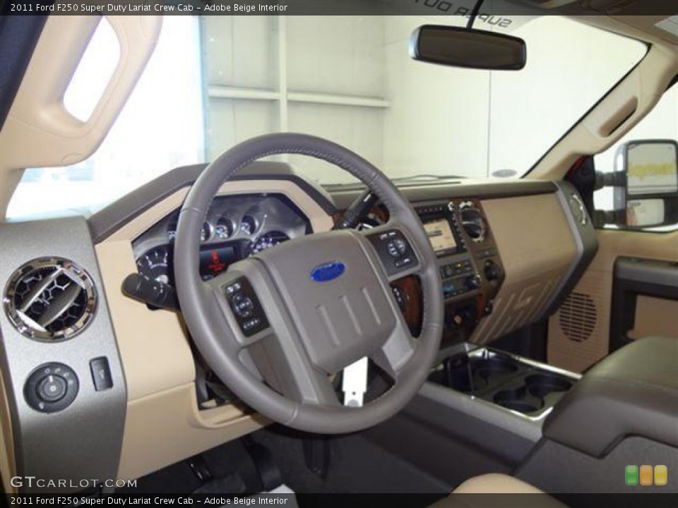 Adobe Beige Interior Dashboard for the 2011 Ford F250 Super Duty Lariat Crew Cab #57411803