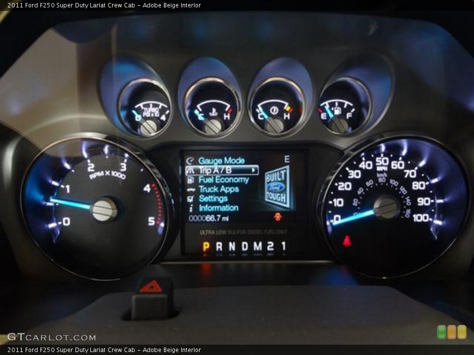 Adobe Beige Interior Gauges for the 2011 Ford F250 Super Duty Lariat Crew Cab #57411871