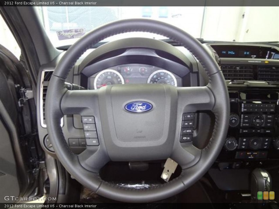 Charcoal Black Interior Steering Wheel for the 2012 Ford Escape Limited V6 #57414572
