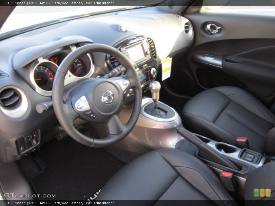 Black/Red Leather/Silver Trim Interior Prime Interior for the 2012 Nissan Juke SL AWD #57415479