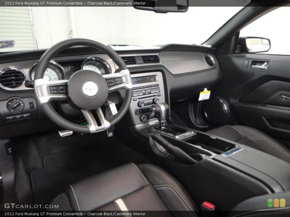 Charcoal Black/Cashmere Interior Prime Interior for the 2011 Ford Mustang GT Premium Convertible #57416270